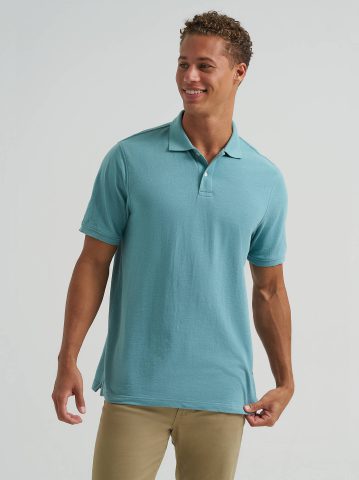 Men's Solid Mini Pique Polo Shirt