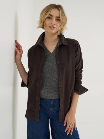 Women's Classic Button Down Corduroy Shirt