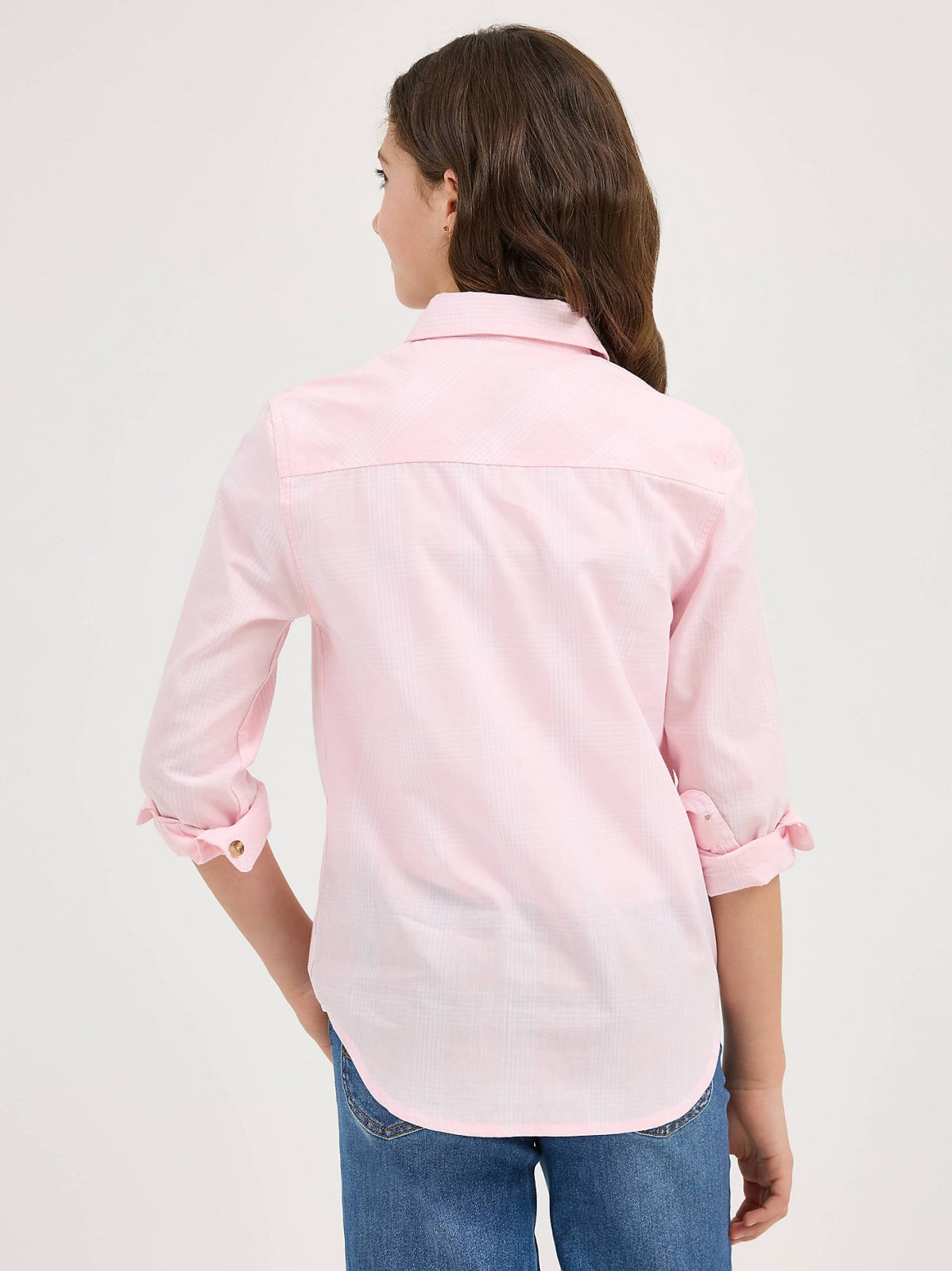 Girl's Plaid Button Down Shirt - view 2