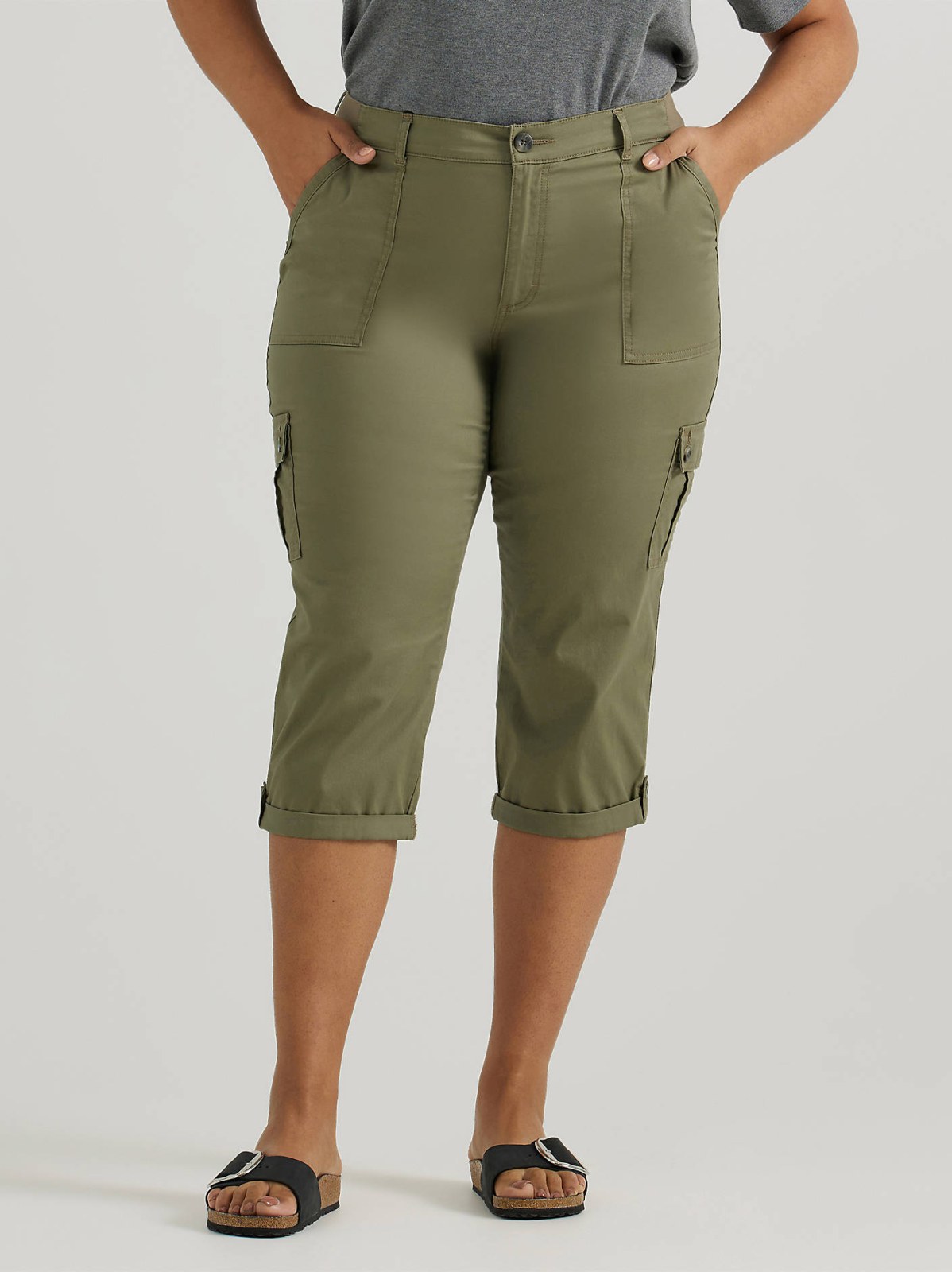 Women's Ultra Lux Comfort with Flex-To-Go Relaxed Fit Cargo Capri (Plus) - view 2