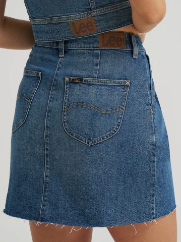 Women's Pleated Denim Skirt