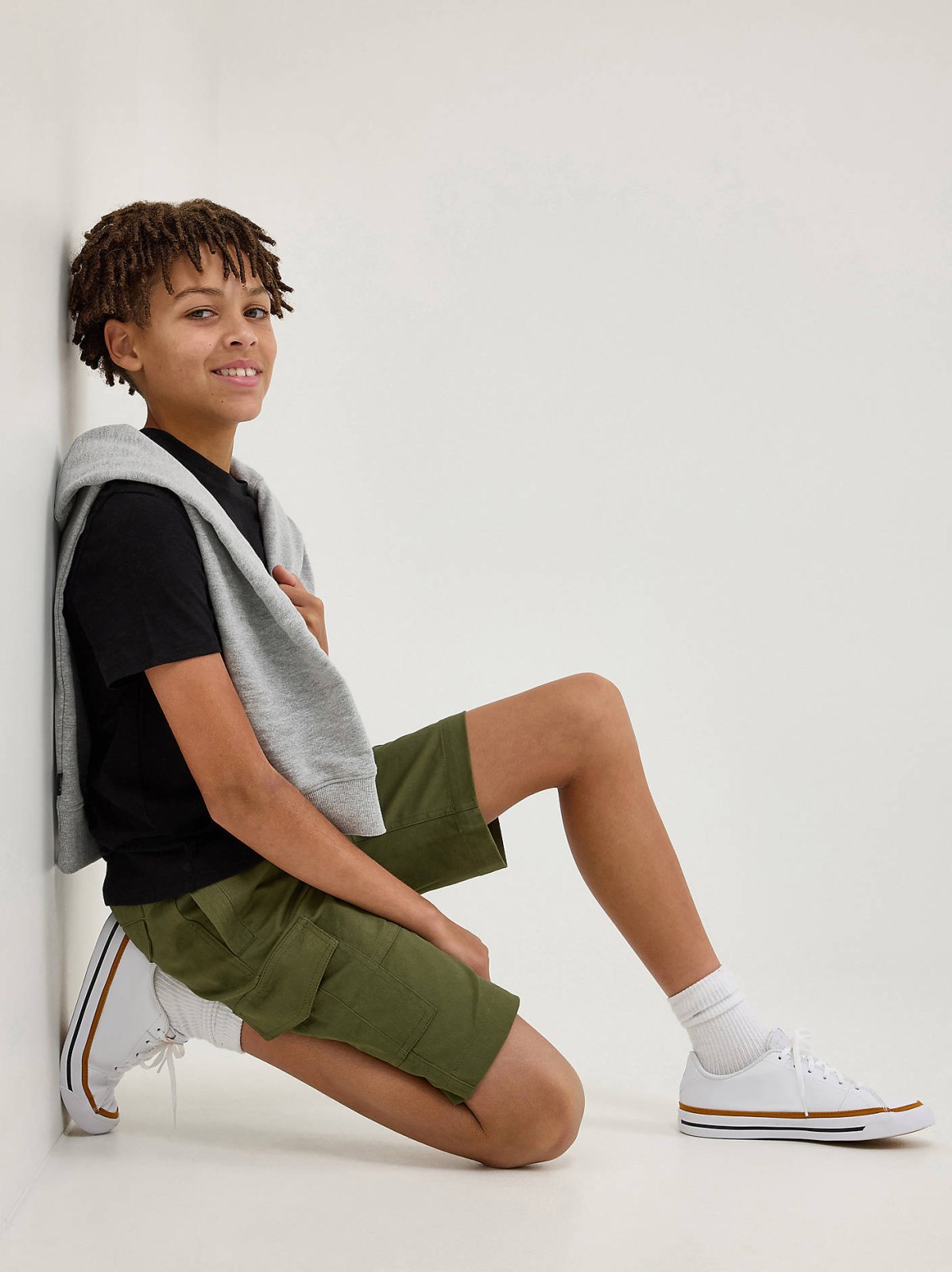 Boy's Rib Stretch Pull On Cargo Short - view 7