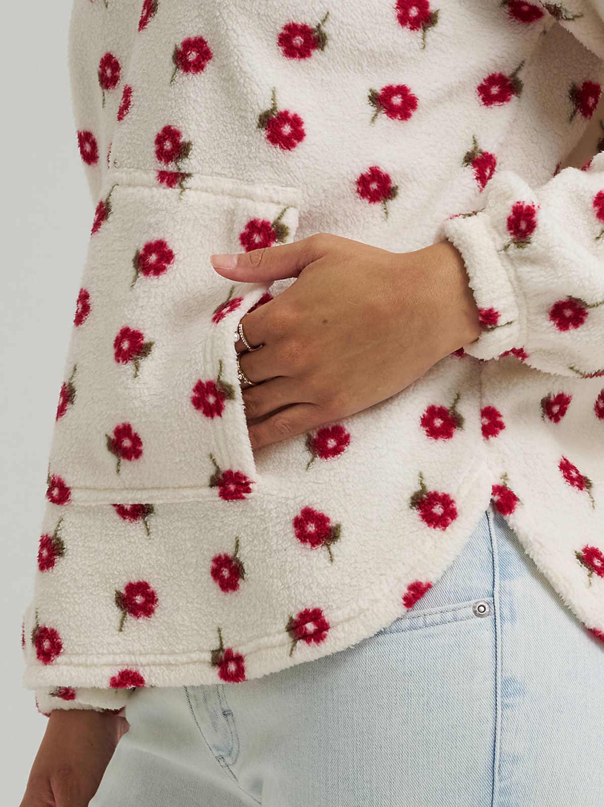 Women's Printed Sherpa Pullover - view 3