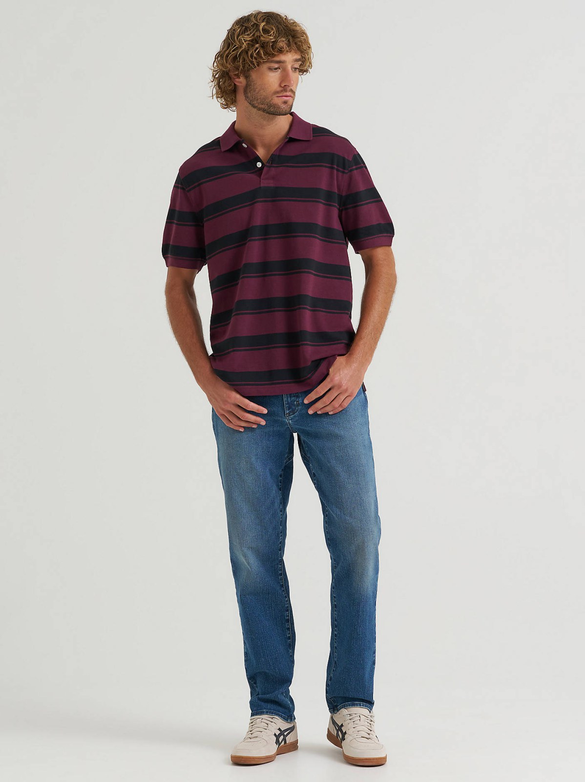 Men's Stripe Mini Pique Polo Shirt - view 4