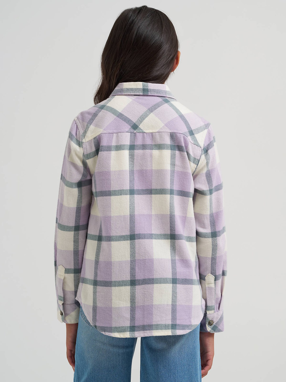 Girl's One Pocket Plaid Flannel Shirt - view 2