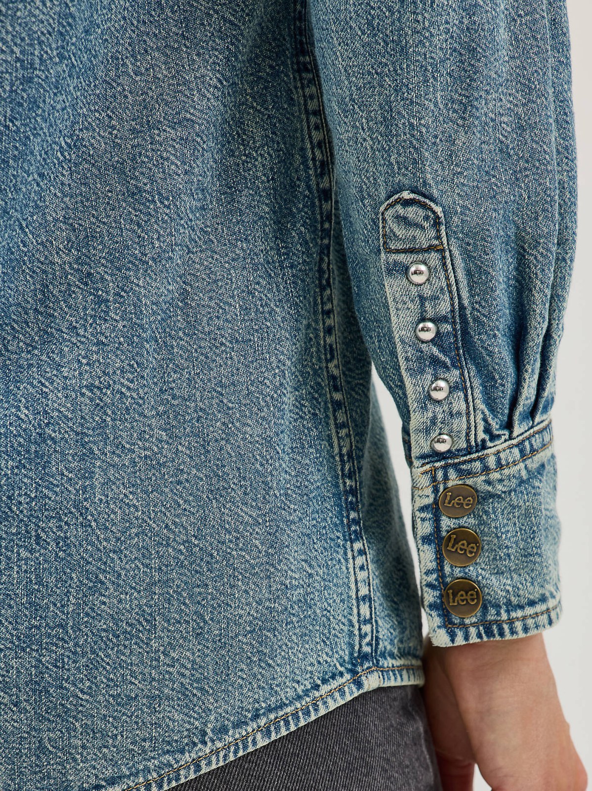 Women's Studded Working Western Denim Shirt - view 6