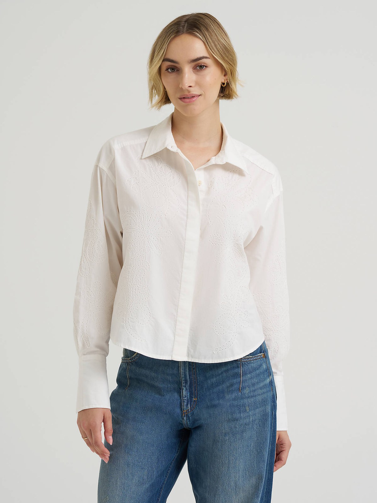 Women's Embroidered Button Down Shirt