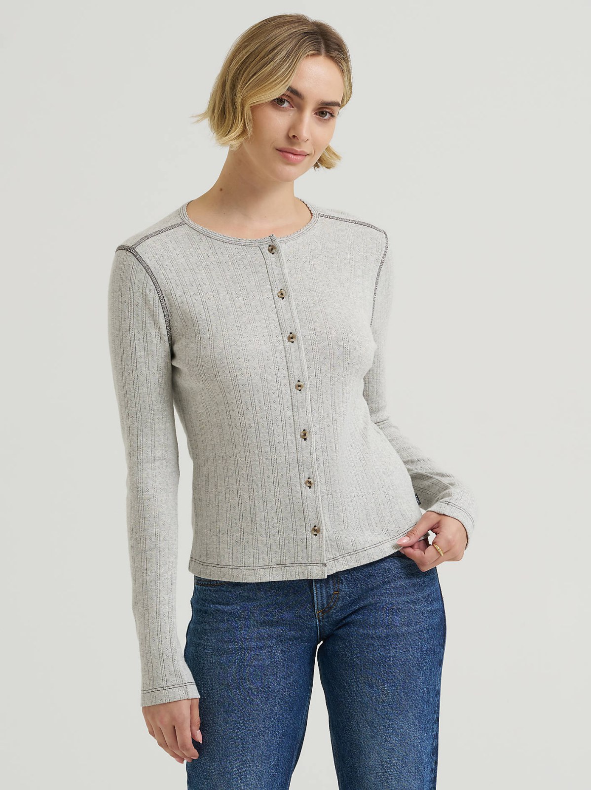 Women's Pointelle Cardigan Sweater - view 2