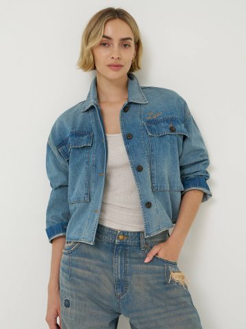 Women's Oversized Double Pocket Utility Overshirt Women's Oversized Double Pocket Utility Overshirt
