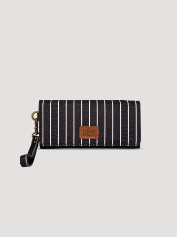 Women's Stripe Wristlet Trifold Wallet