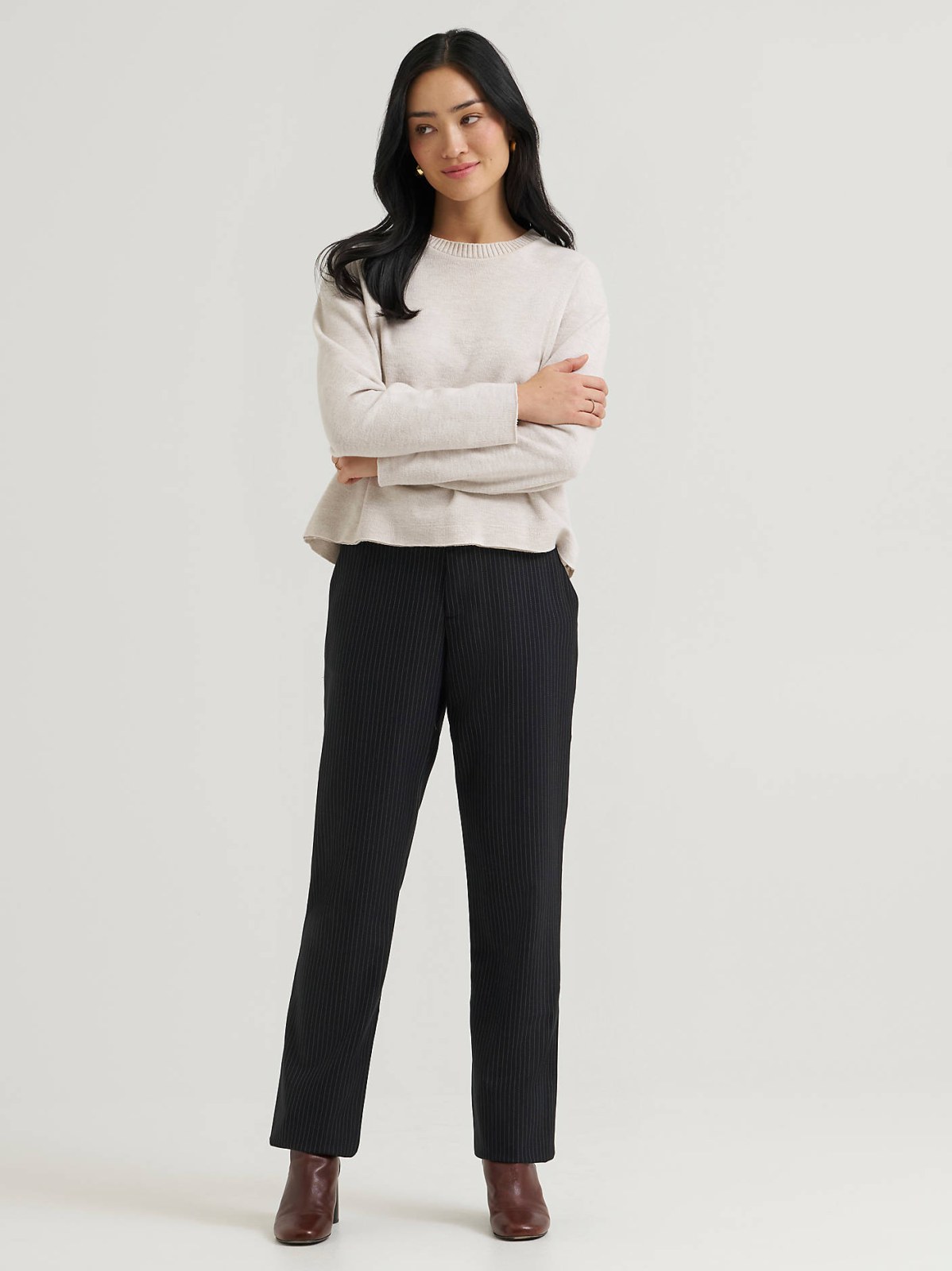 Women's Wrinkle Free Relaxed Fit Straight Leg Pant - view 2