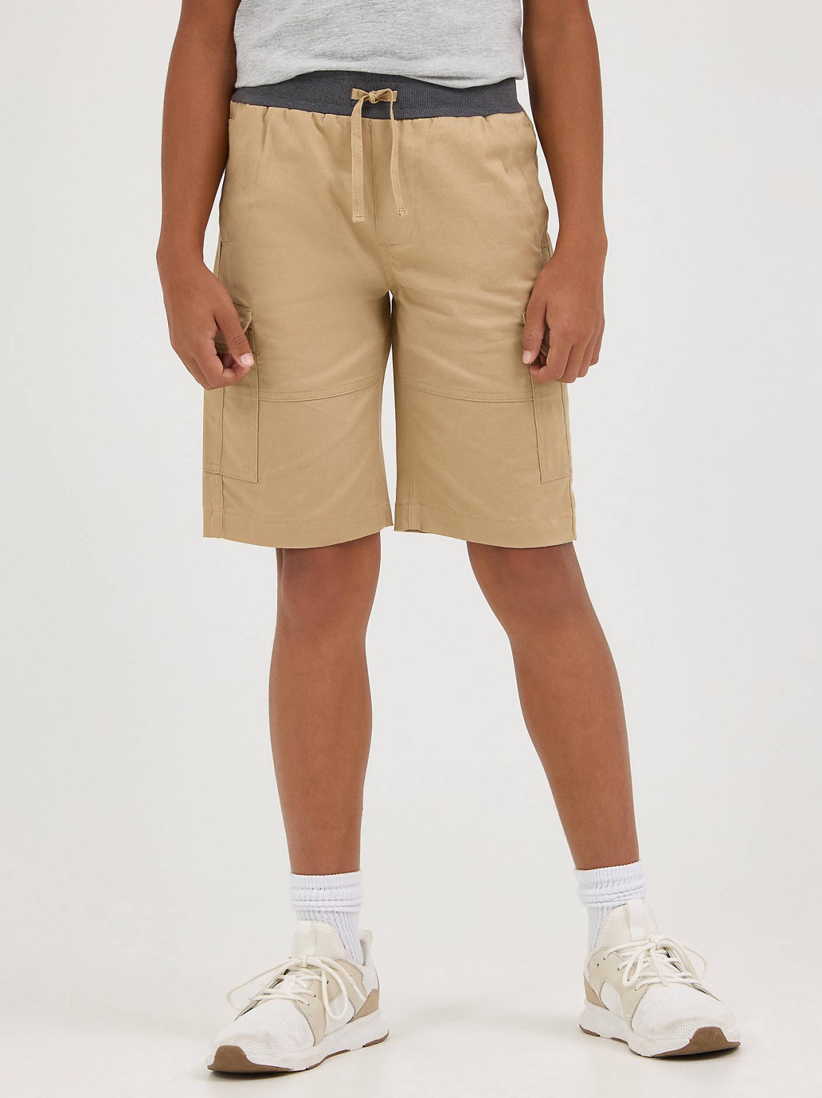Boy's Rib Stretch Pull On Cargo Short - view 2