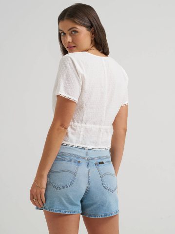 Women's Button Front Tie Top — alternate view