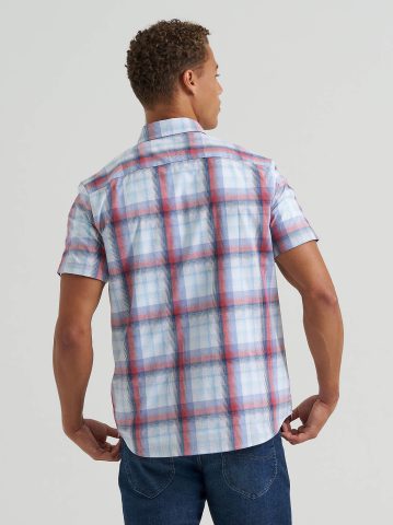 Men's One Pocket Plaid Button Down Shirt