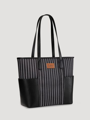 Women's Stripe Logo Tote With Side Pockets