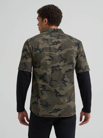 Men's Double Chest Patch Pocket Button Down Shirt — alternate view