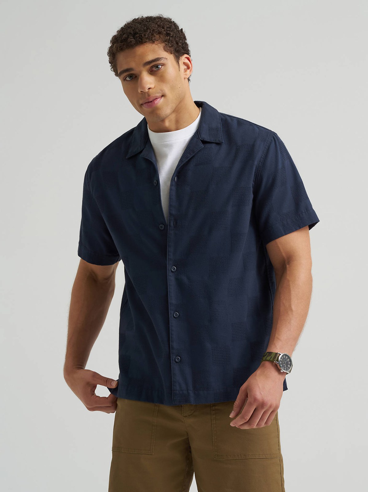 Men's Relaxed Textured Camp Shirt