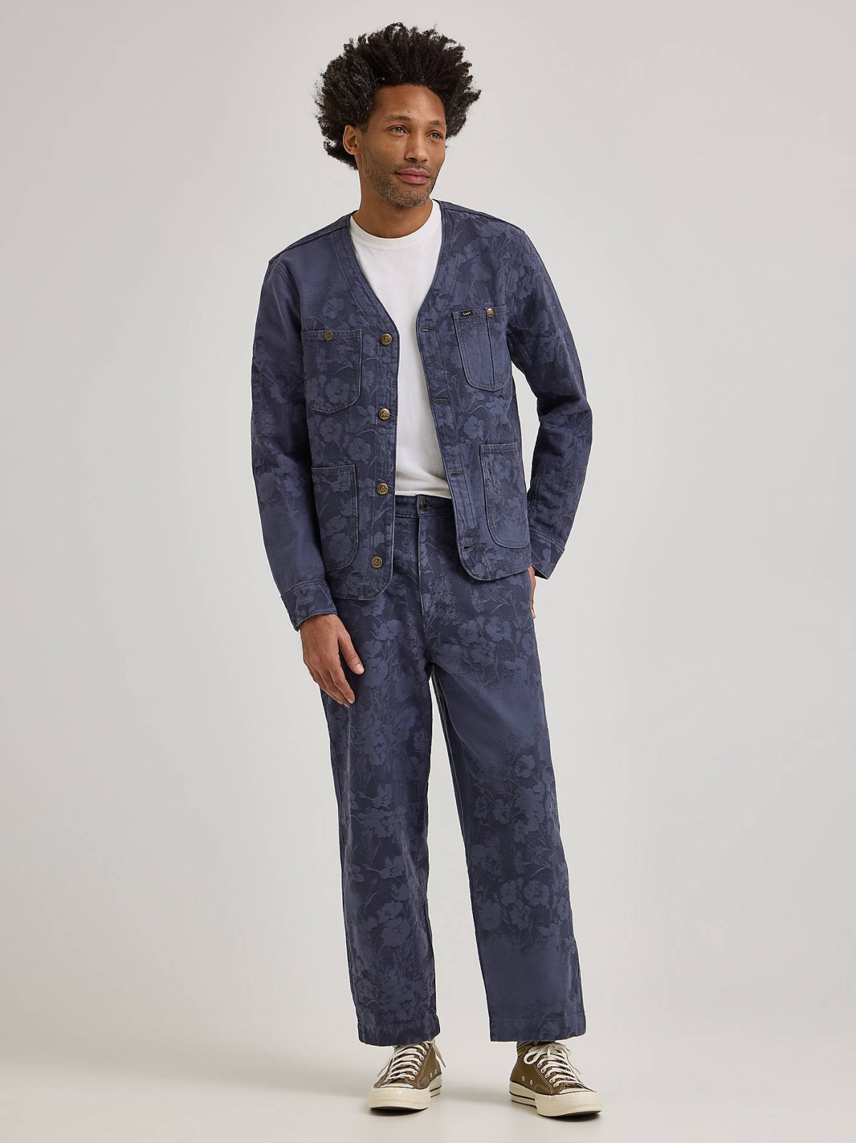 Men's Lee® x Paul Smith Jacquard Collarless Chore Coat - view 2