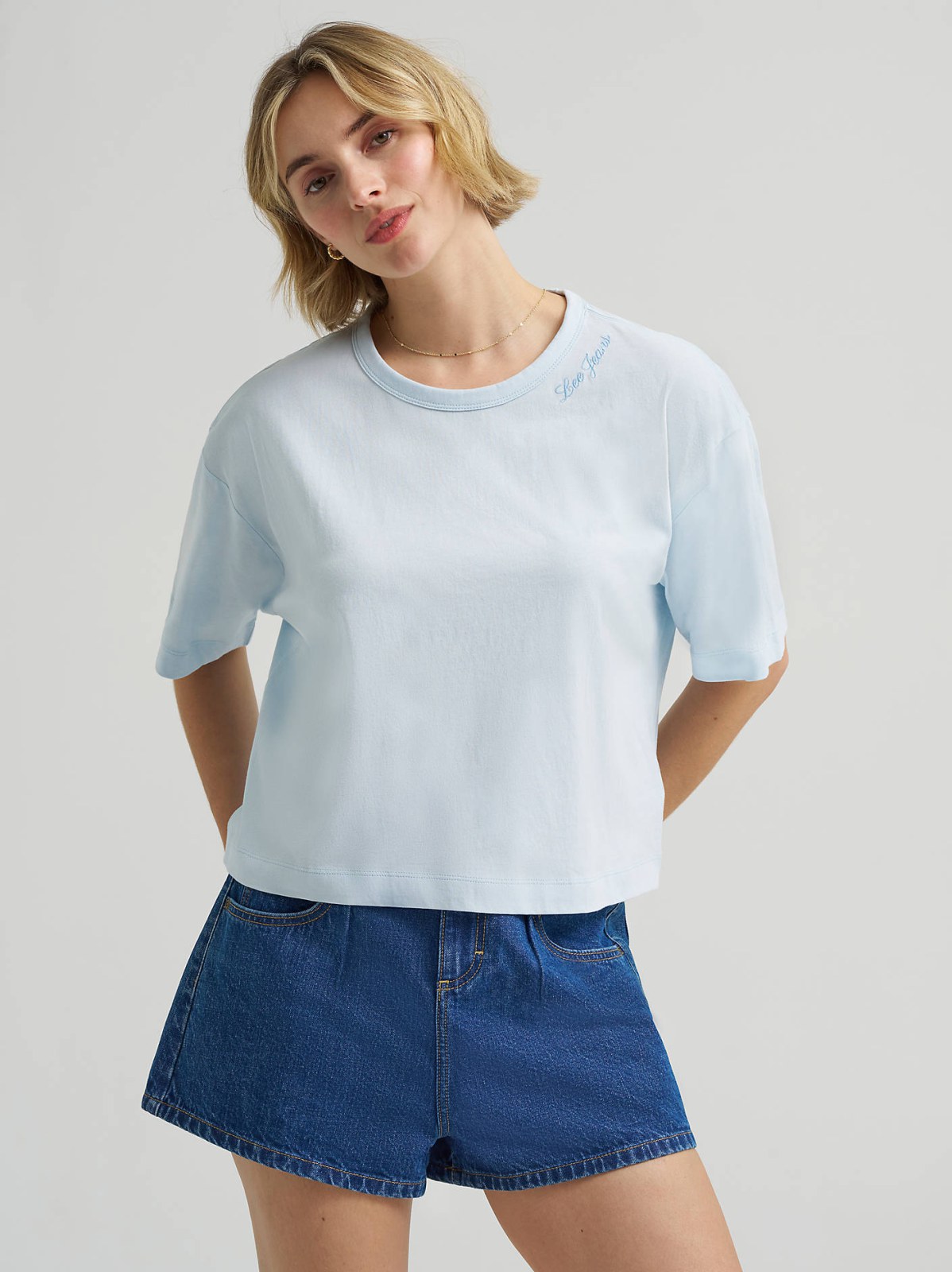 Women's Boxy Fit Embroidered Logo Tee - view 2