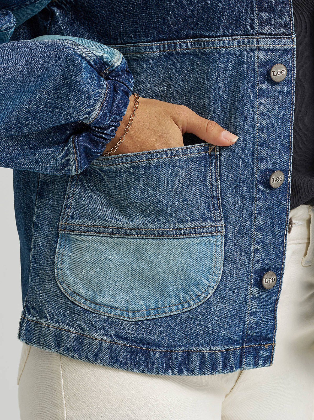 Women's Patched Denim Chore Jacket - view 5