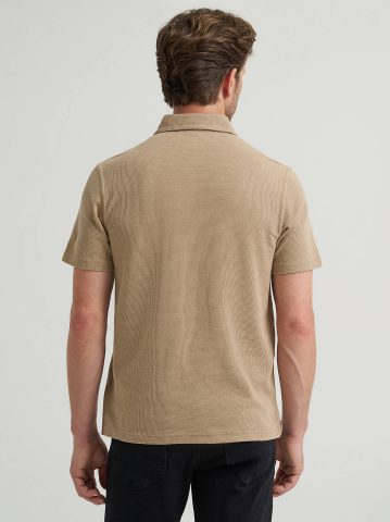 Men's Lightweight Waffle Knit Polo Shirt