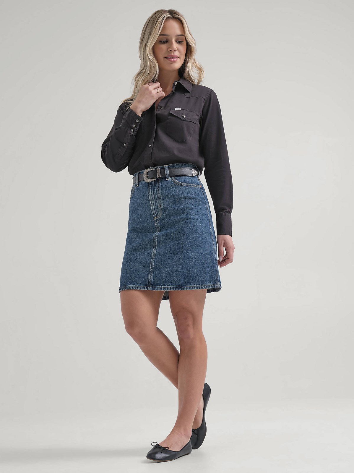 Women's Lee® x J.Crew Jules Garment-Dyed Western Shirt - view 2