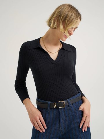 Women's Plaited Polo Sweater Women's Plaited Polo Sweater