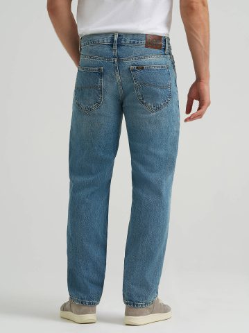 Men's Distressed 100% Cotton Relaxed Straight Jean