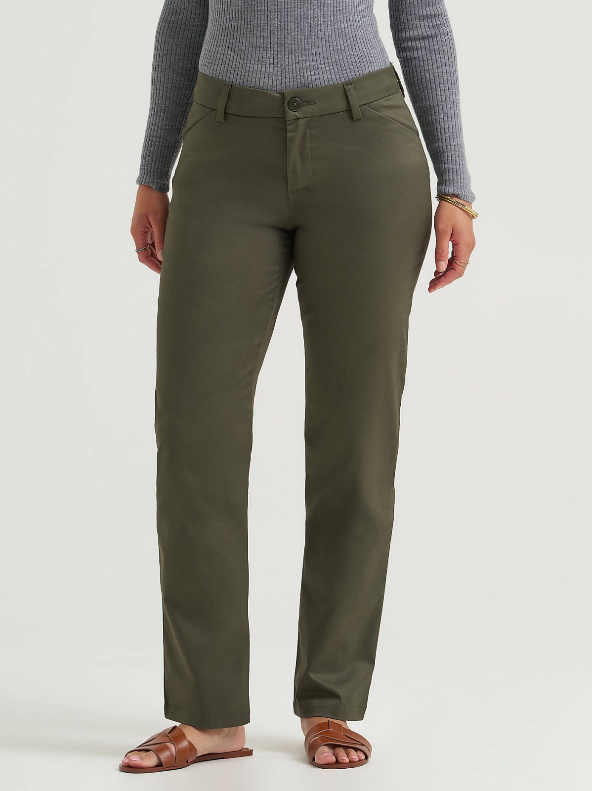 Women's Wrinkle Free Relaxed Fit Straight Leg Pant - view 2