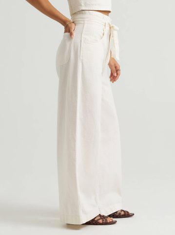 Women's High Rise Pleated Linen Trouser Pant