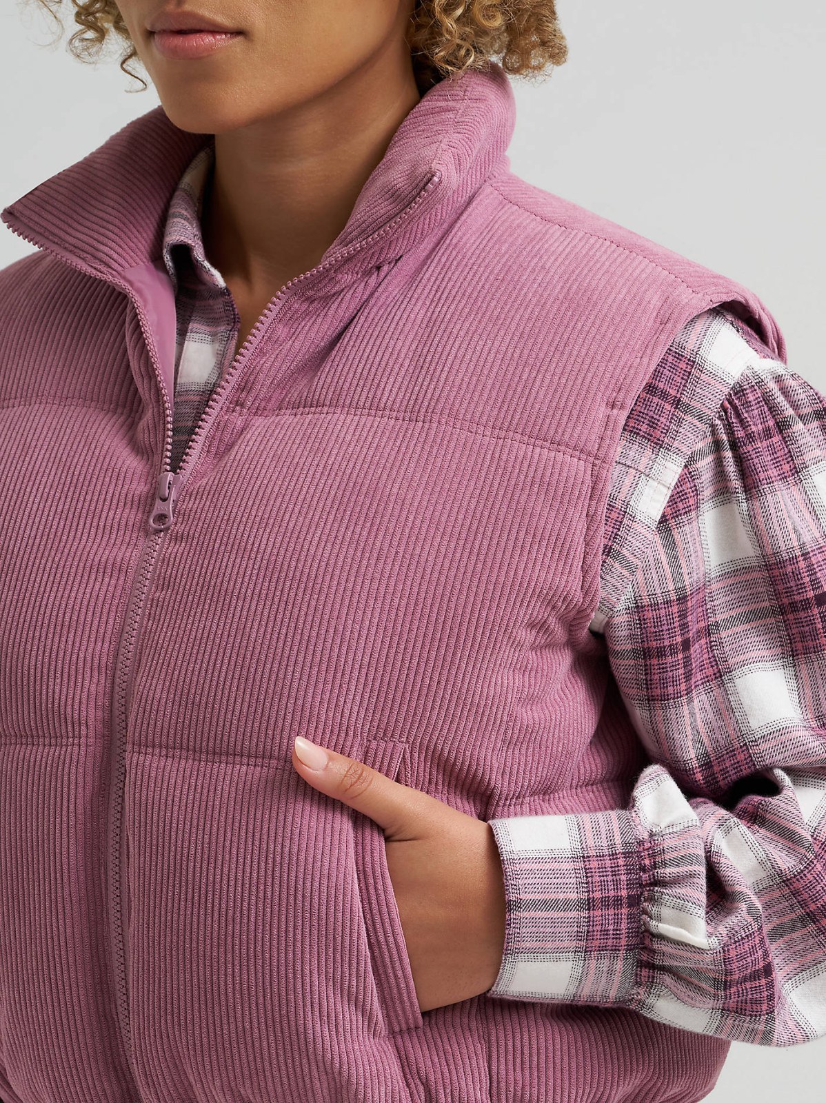 Women's Corduroy Puffer Vest - view 3