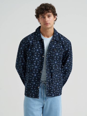 Men's Geo Snap Front Denim Jacket