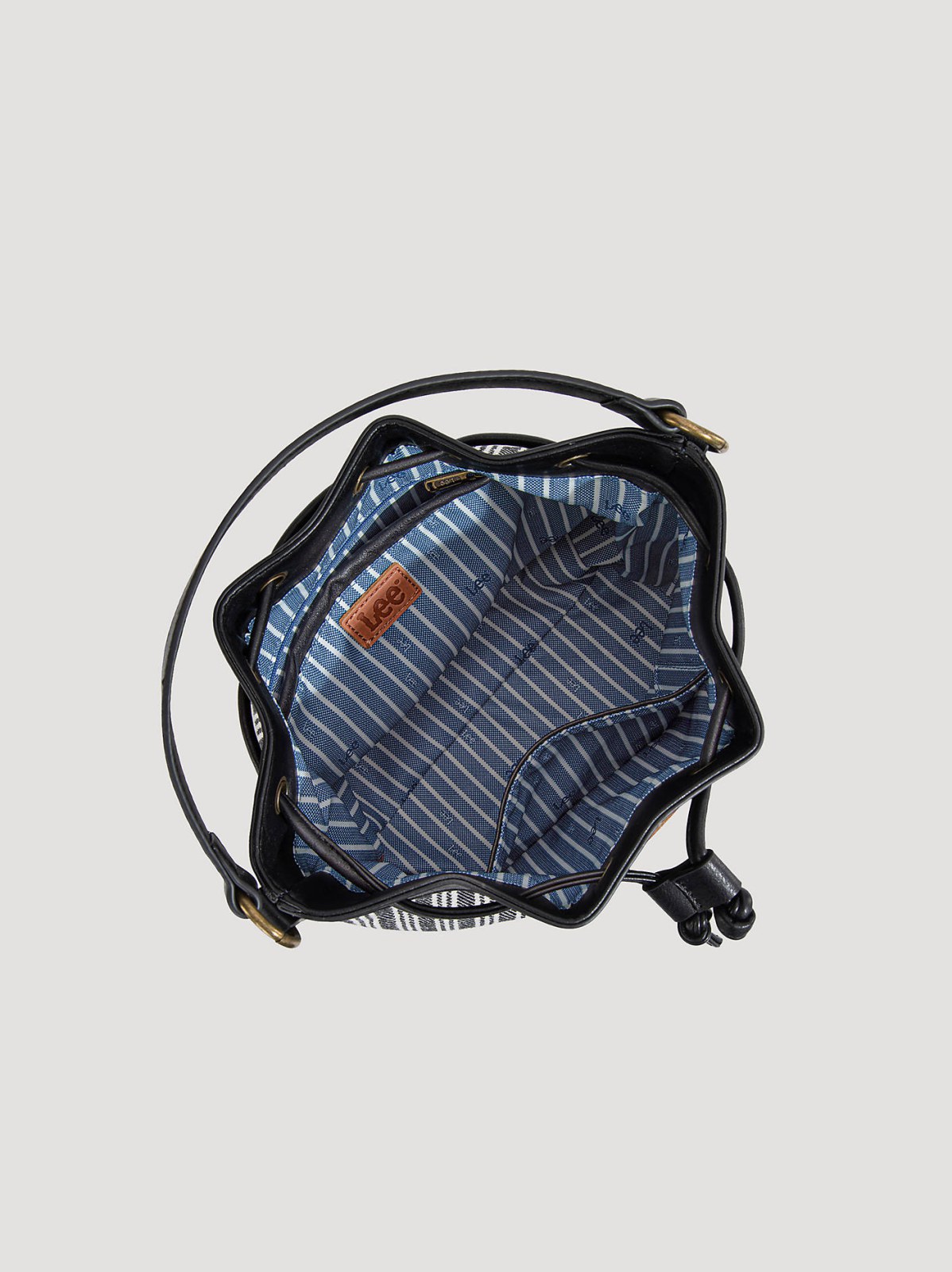 Women's Stripe Canvas Drawstring Bucket Bag - view 4