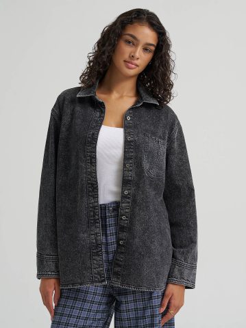 Women's Oversized Button Up Shirt — alternate view