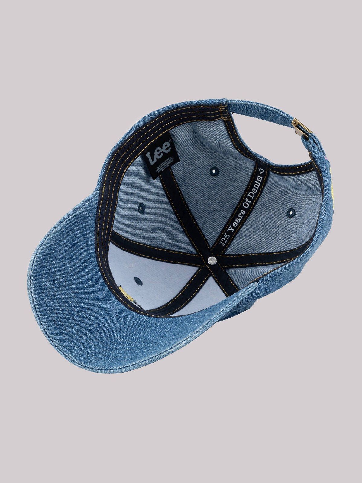 Women's Flower Embroidered Denim Dad Cap - view 5