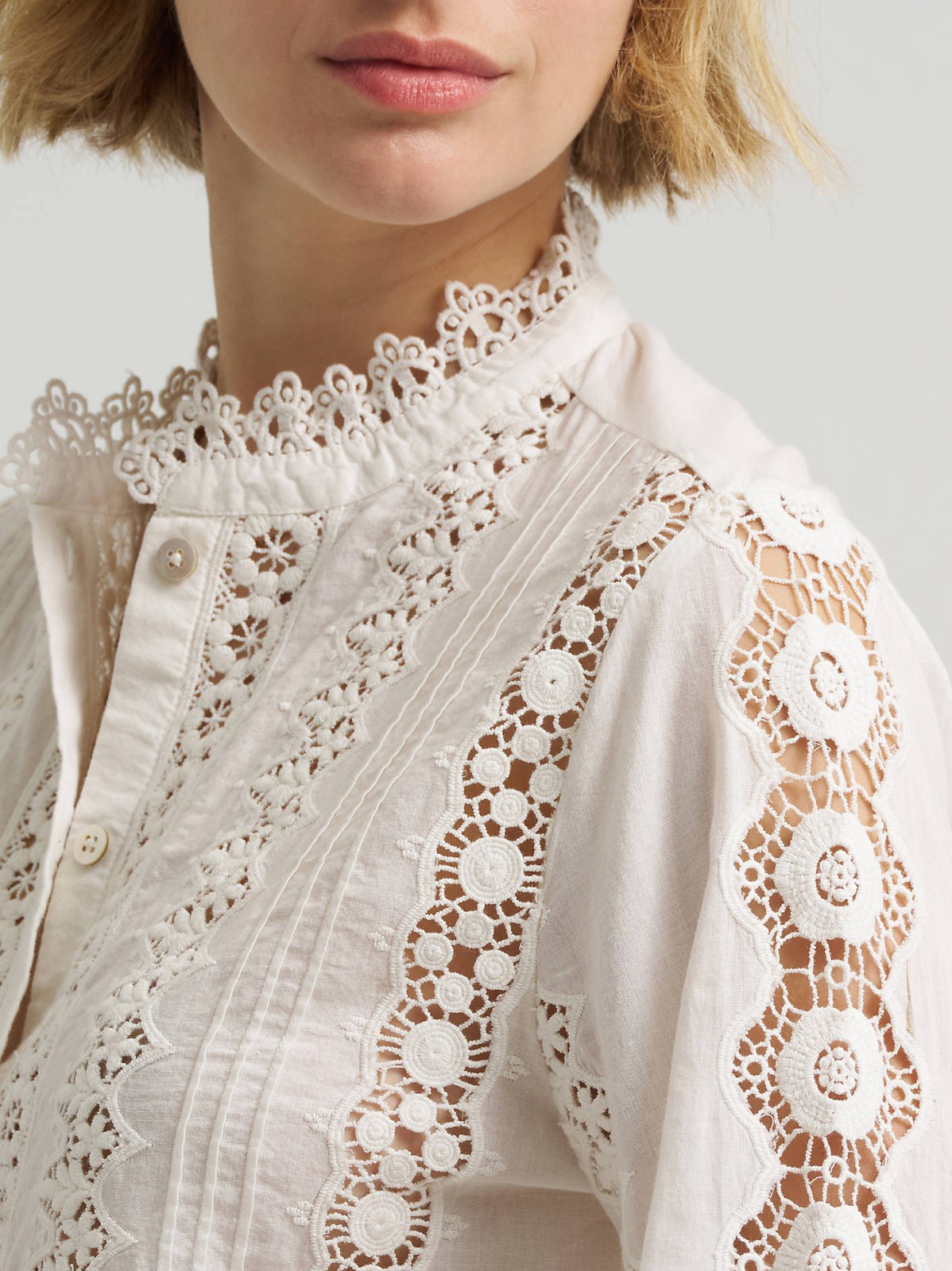 Women's Lace Button Down Blouse - view 7
