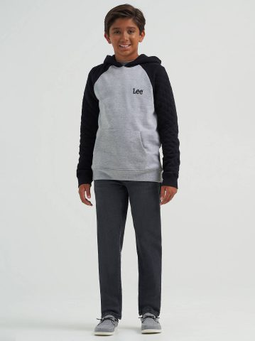 Boy's Quilted Raglan Fleece Hoodie