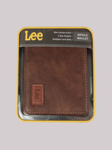 Men's Embossed Logo Patch Tumbled Bifold Wallet