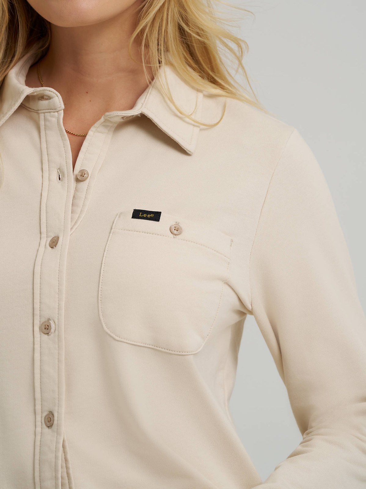 Women's All Purpose Solid Knit Button Down Shirt - view 3