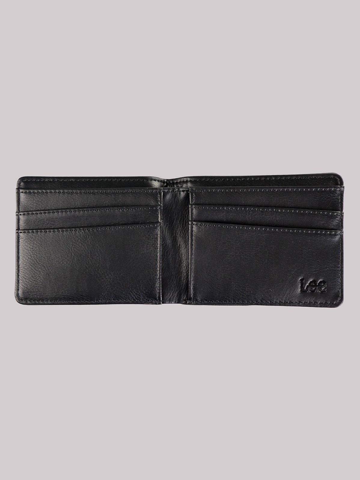 Men's Stitched Metal Logo Pebble Grain Bifold Wallet - view 2