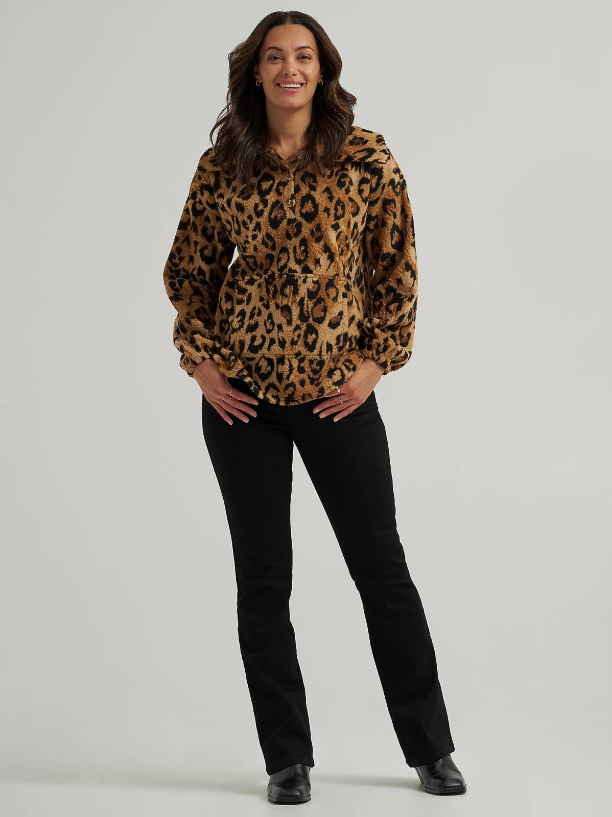 Women's Printed Sherpa Pullover - view 5