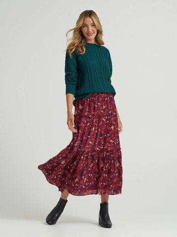 Women's Long Tiered Floral Skirt Women's Long Tiered Floral Skirt