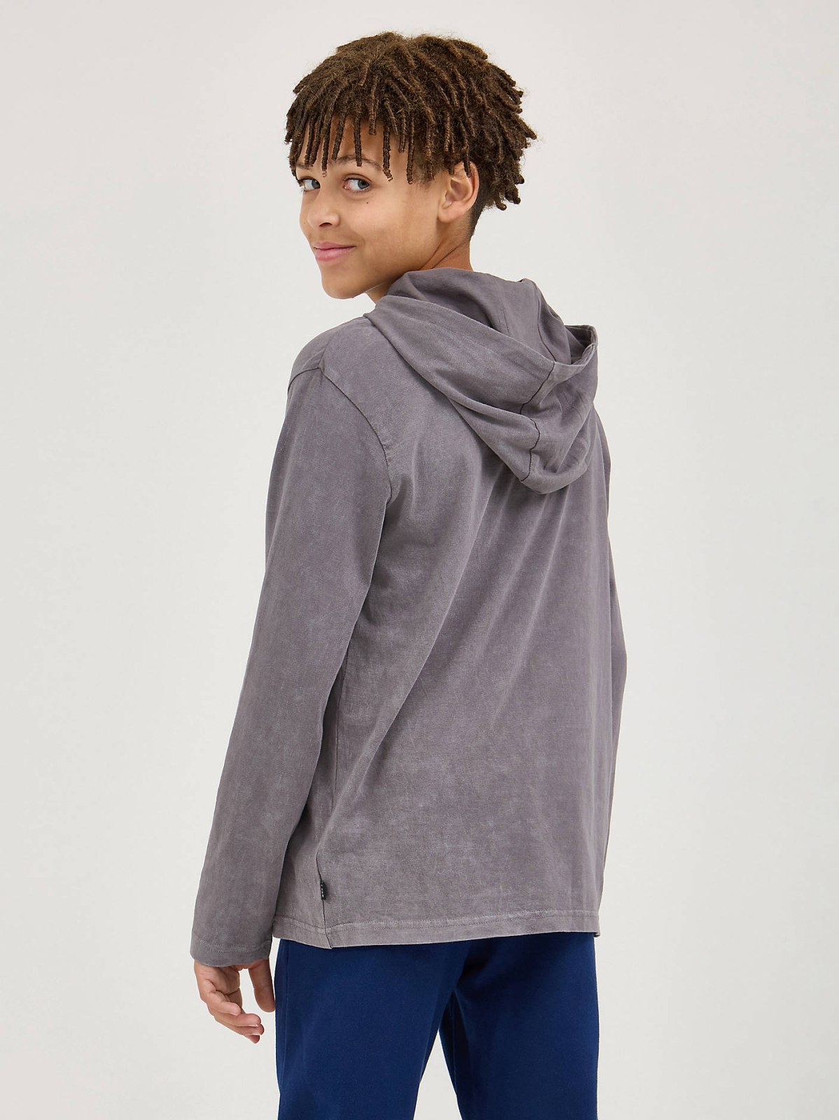 Boy's Oil Wash Hooded Jersey Logo Tee - view 2