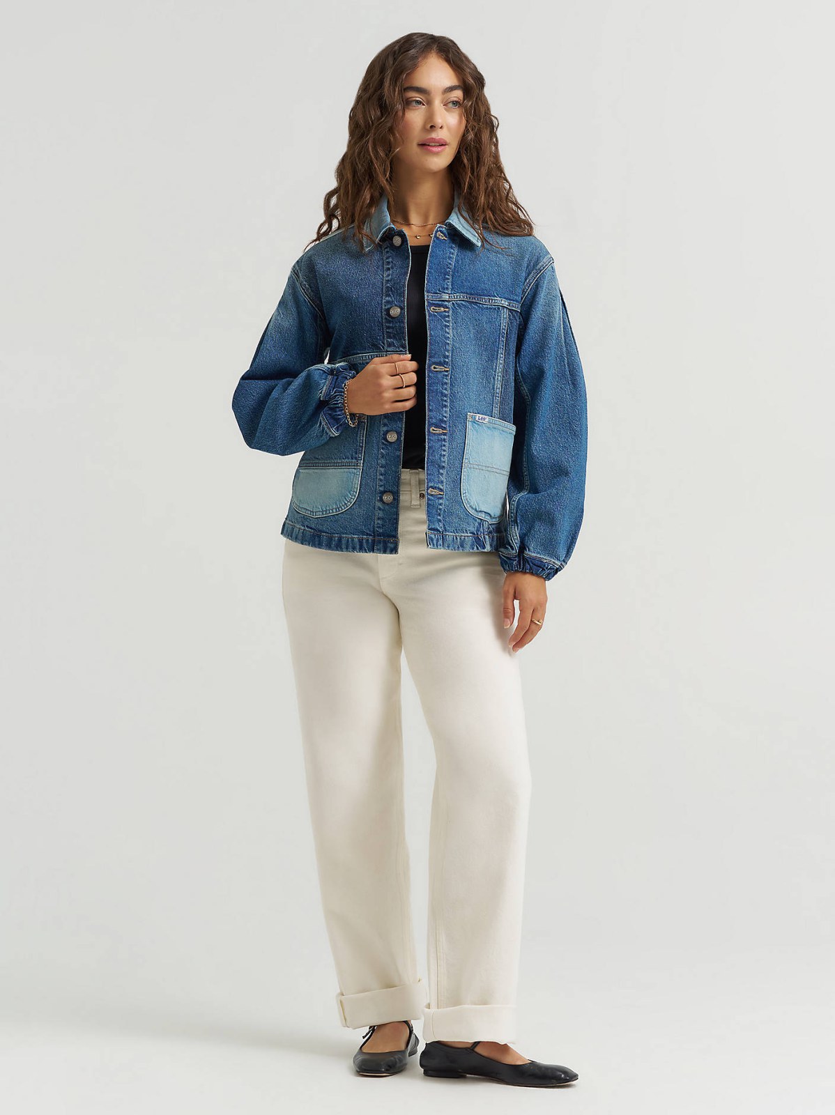 Women's Patched Denim Chore Jacket - view 3