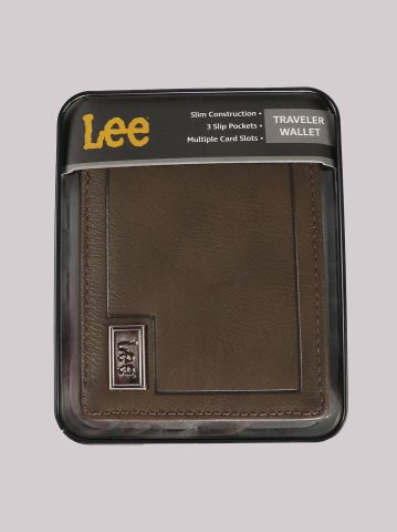 Men's Metal Logo Tumbled Passcase Wallet