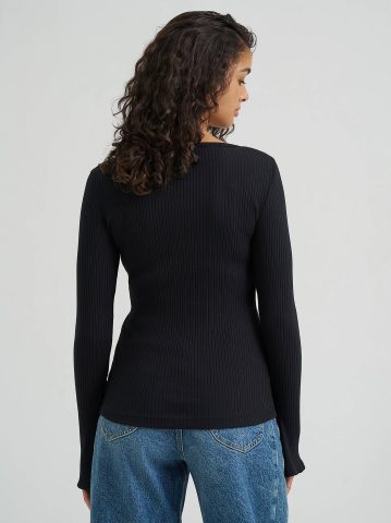 Women's Slit Sleeve Rib Knit Tee