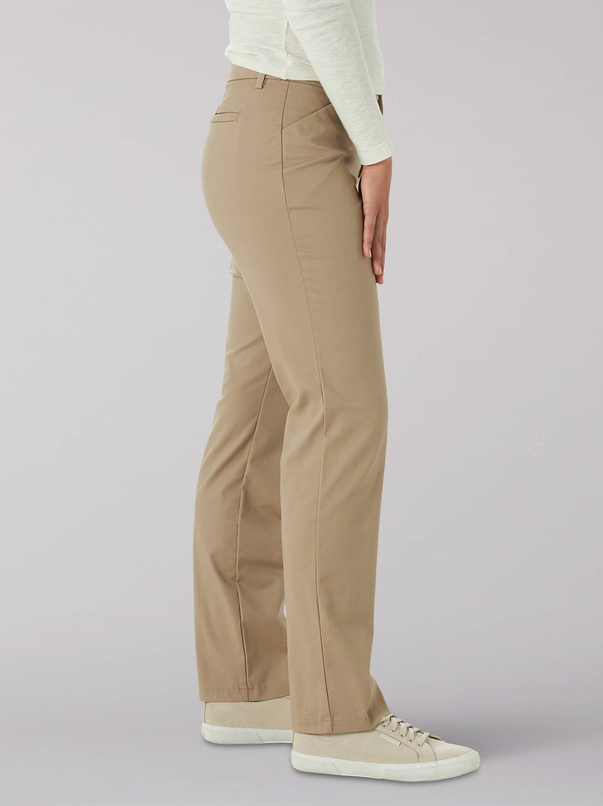 Women's Wrinkle Free Relaxed Fit Straight Leg Pant (Petite) - view 3