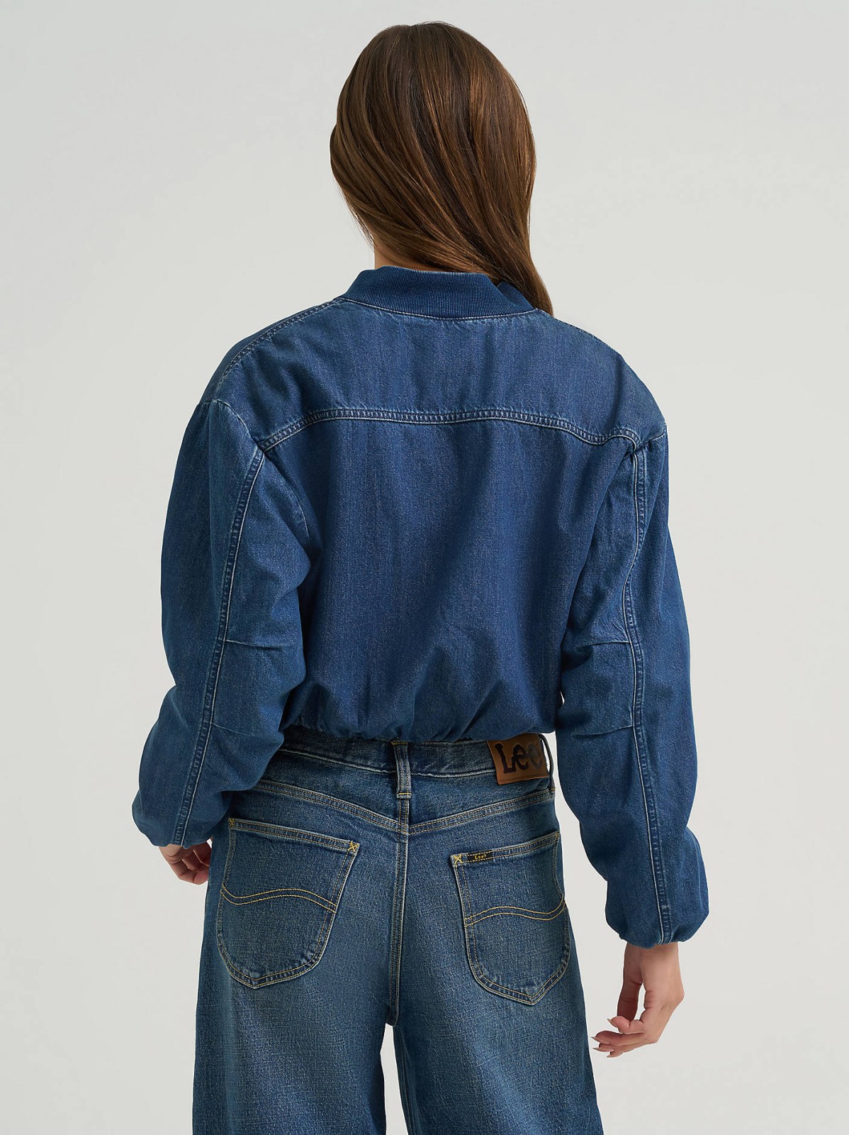 Women's Oversized Denim Bubble Jacket - view 3