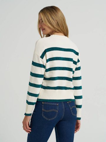 Women's Striped Chenille Sweater — alternate view
