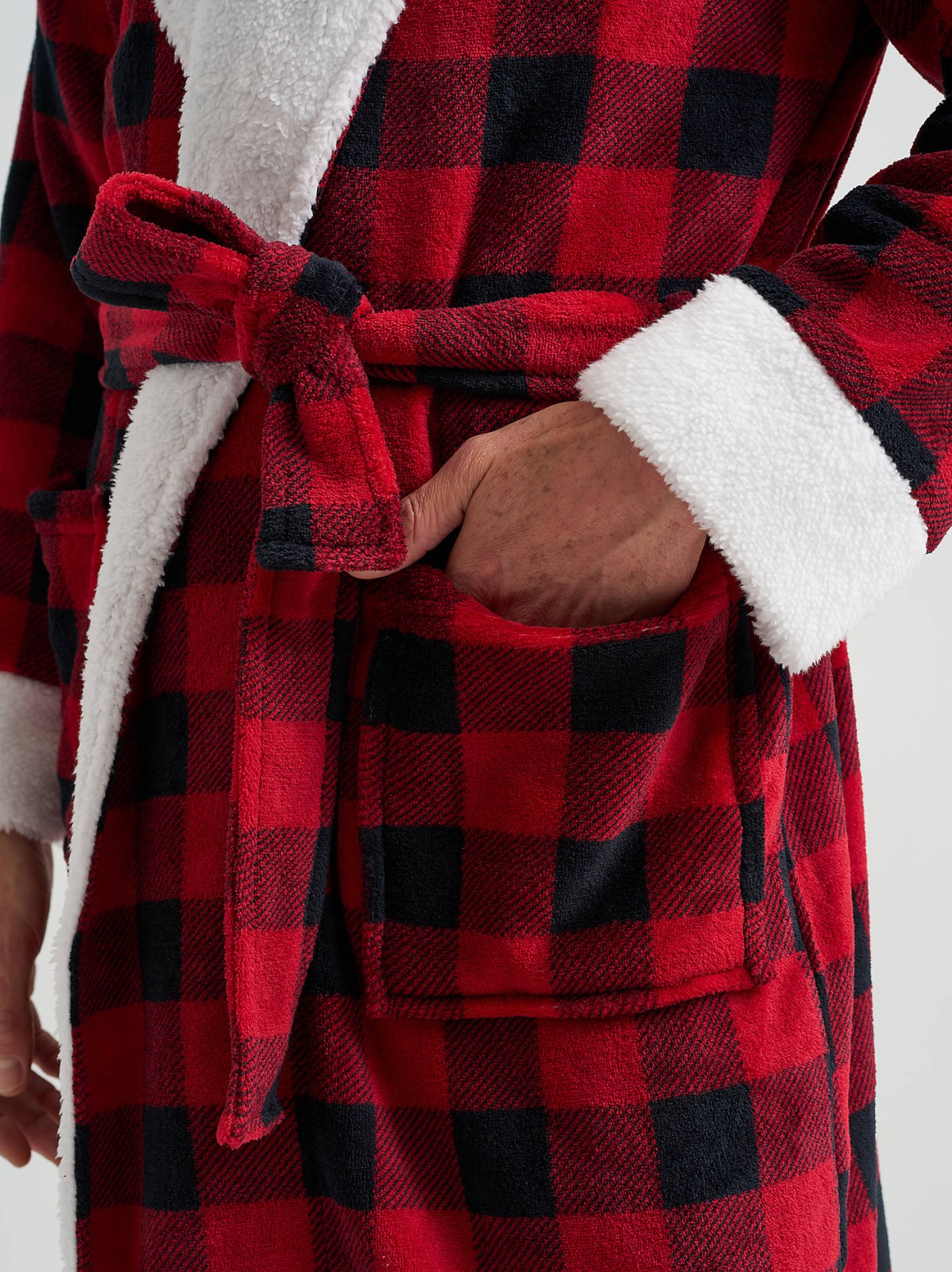 Men's Sherpa Lined Flannel Robe - view 6